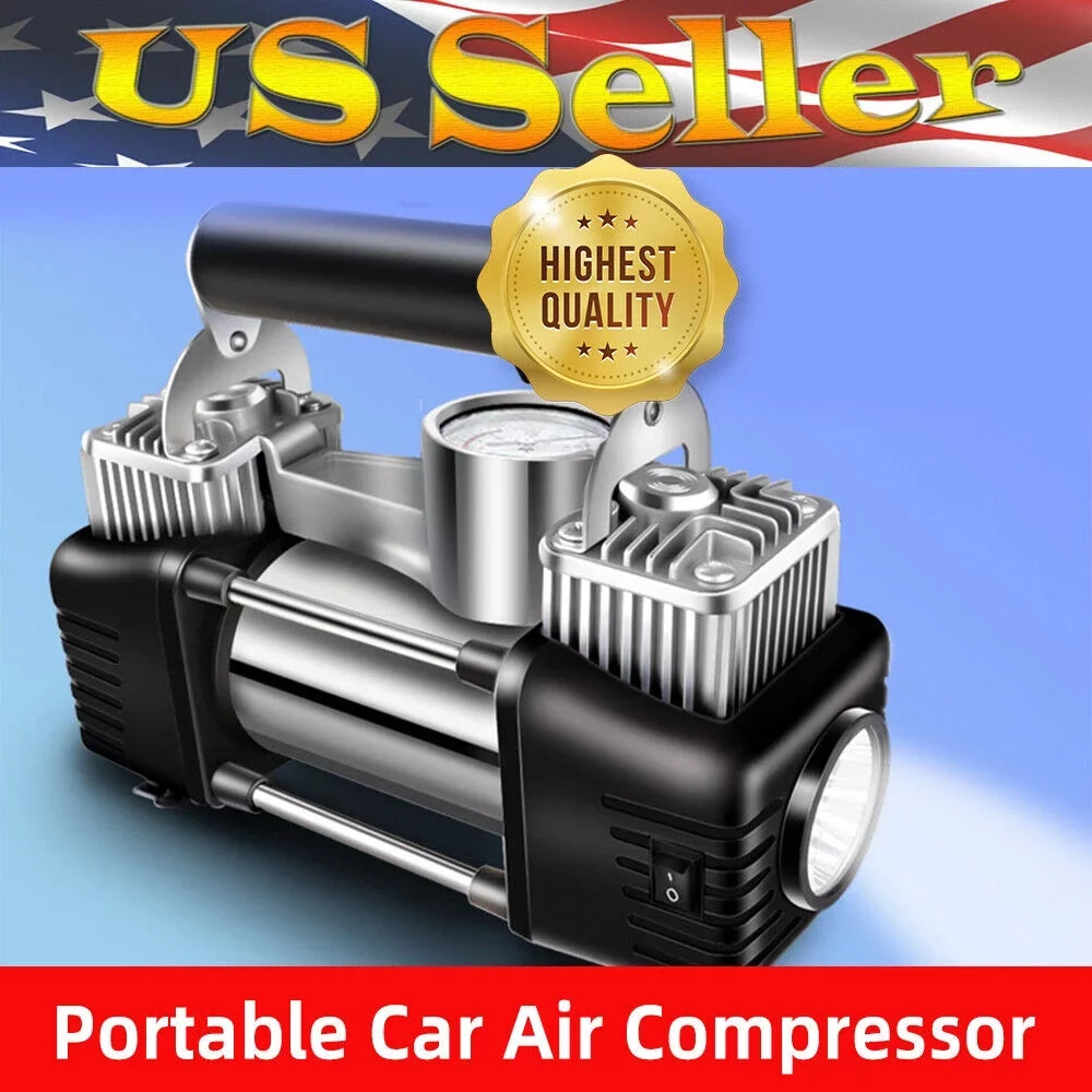 Inflation Air Black 280W Quick Electric Assistance Jahy2Tech Compressor Portable Pump Roadside 12V