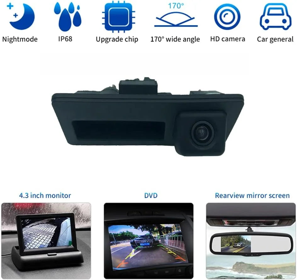 A4 Q5 Tiguan Car Camera for for Golf Pat Handle VW View Pat Touran Rear Q3 Canying Audi A5 Camera Trunk S5 HD