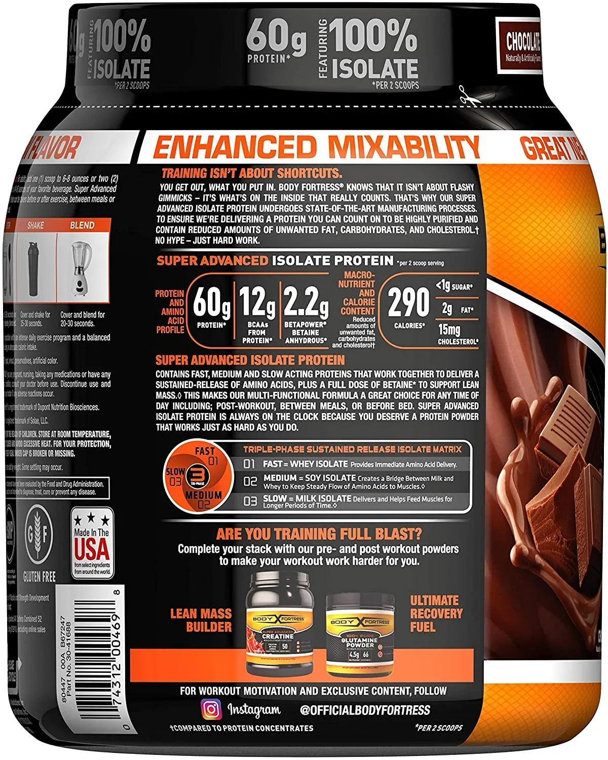 Fortress lbs 1.5 Chocolate, Powder, Isolate Protein Advanced Body Super Gluten Free, Vary) May (Packaging Whey