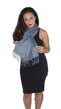 Grey Shawl/Shawls/Scarf/Scarves/Wrap/Stole/Muffler/Cape/Ruana/Blanket/Throw/Pashmina Shawl/Cashmere Shawl) (Slate Scarf/Wool/Silk Regular