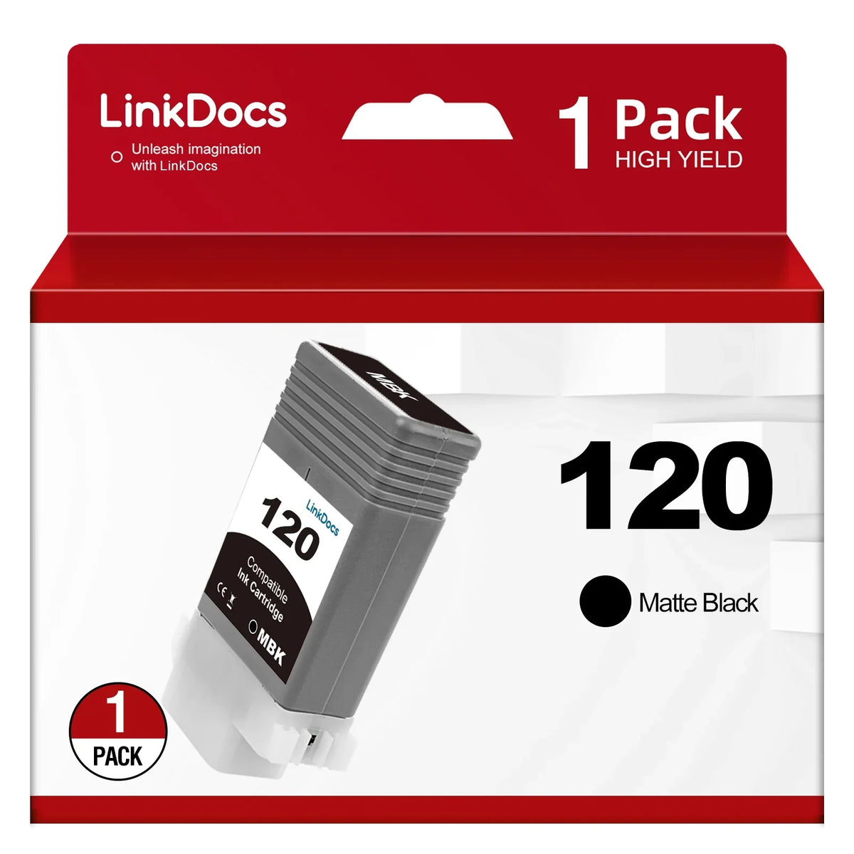 TM-300 PFI-120 Matte TM-200 PFI120 GP-200 for LinkDocs Canon PFI-120MBK GP-300 Ink PFI120 Black Cartridges Canon and Work TM-305 Compatible Printer TM-205 IPF ImagePROGRAF for Replacement PFI-120