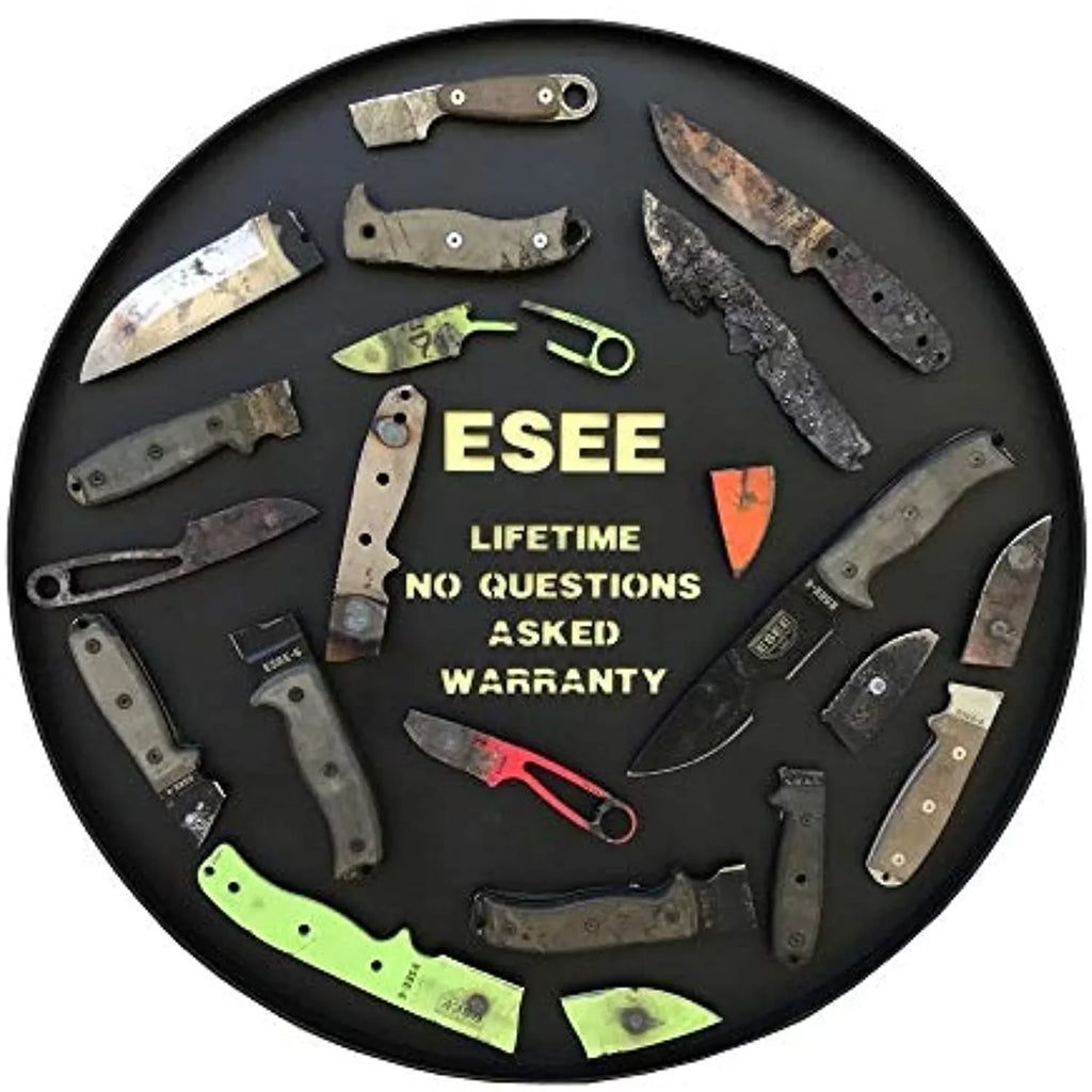 G10 1095 Black & Knives Carbon ESEE Ashley Steel Blade Orange Game AGK-OR Fixed Knife