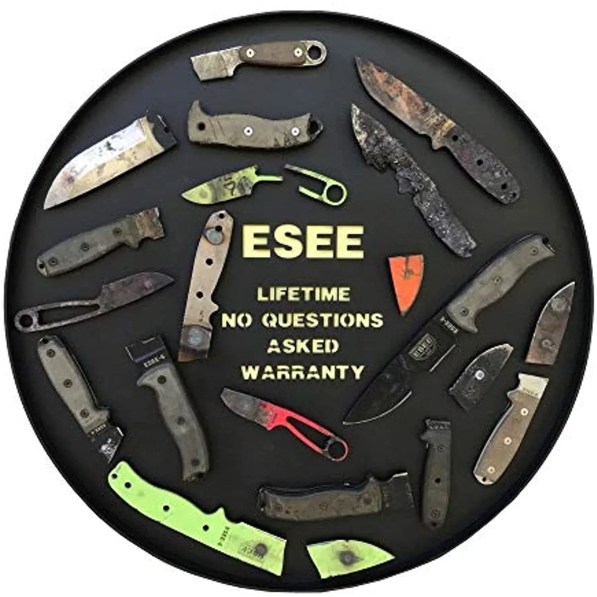G10 1095 Black & Knives Carbon ESEE Ashley Steel Blade Orange Game AGK-OR Fixed Knife