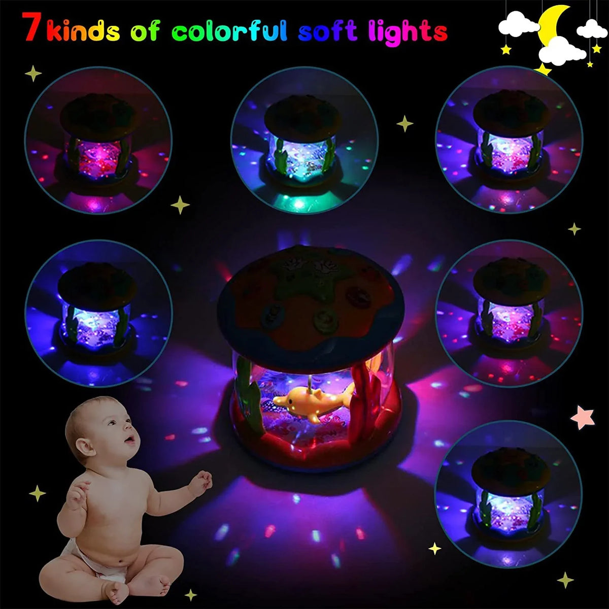 Toys Tummy for Light Projector Infant Up Gifts for Toys 6-12 2 Crawling Musical Girls Time Year 3 Learning Ocean Baby Toys Months 12-24 Months, Toys Toddlers Old Baby Boys 1