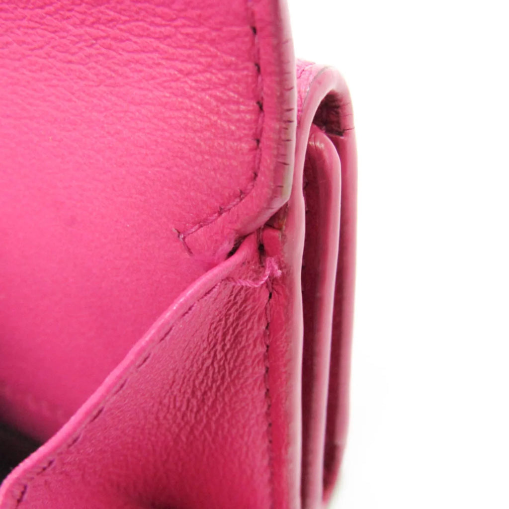 Leather Mini (tri-fold) (Good) Pink Pre-Owned Wallet Women's Papier 391446 Wallet Balenciaga