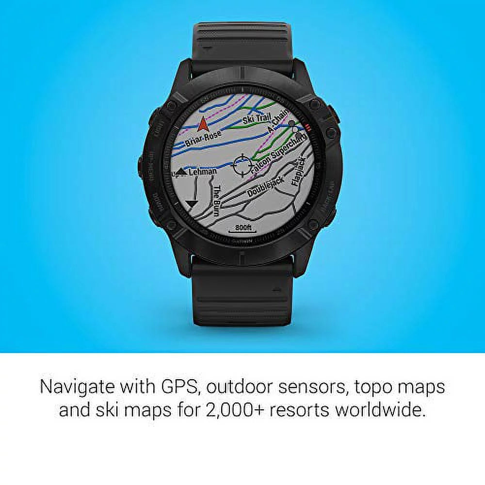 6X and Mapping, Guidance Pro, Grade-Adjusted Ox GPS Music, Pace Garmin Premium Pulse 010-02157-00 Multisport Features Fenix Black Sensors, Watch,