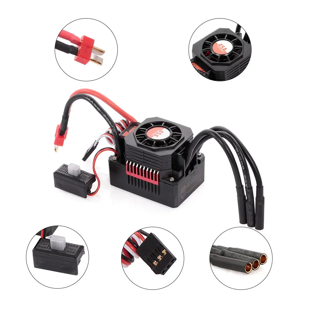 Brushless Car BEC ESC Motor Truck RC for 4370KV 1/10 with 45A Waterproof F540 SURPASS HOBBY Eccomum