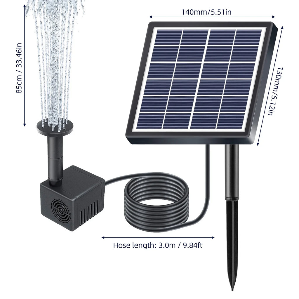 Solar Powered Powered And Pond Pipe liquid PumpHuiop Fountain,Stakes Stakes liquid Pond Arealer liquid 8 Pond/pool/fish Solar Powered 9.84ft Pump Solar Nozzles 9.84ft And 160l/hRate Nozzles