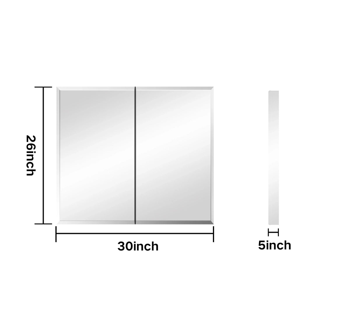 Cabinet Mirror Double Elegant Medicine Door Reflections