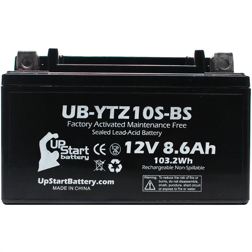 YZF-R1 2011 for 1000CC Replacement 3-Pack Activated, Motorcycle 8.6Ah, UB-YTZ10S-BS Free, 12V, Battery Factory - Maintenance UpStart Battery Yamaha