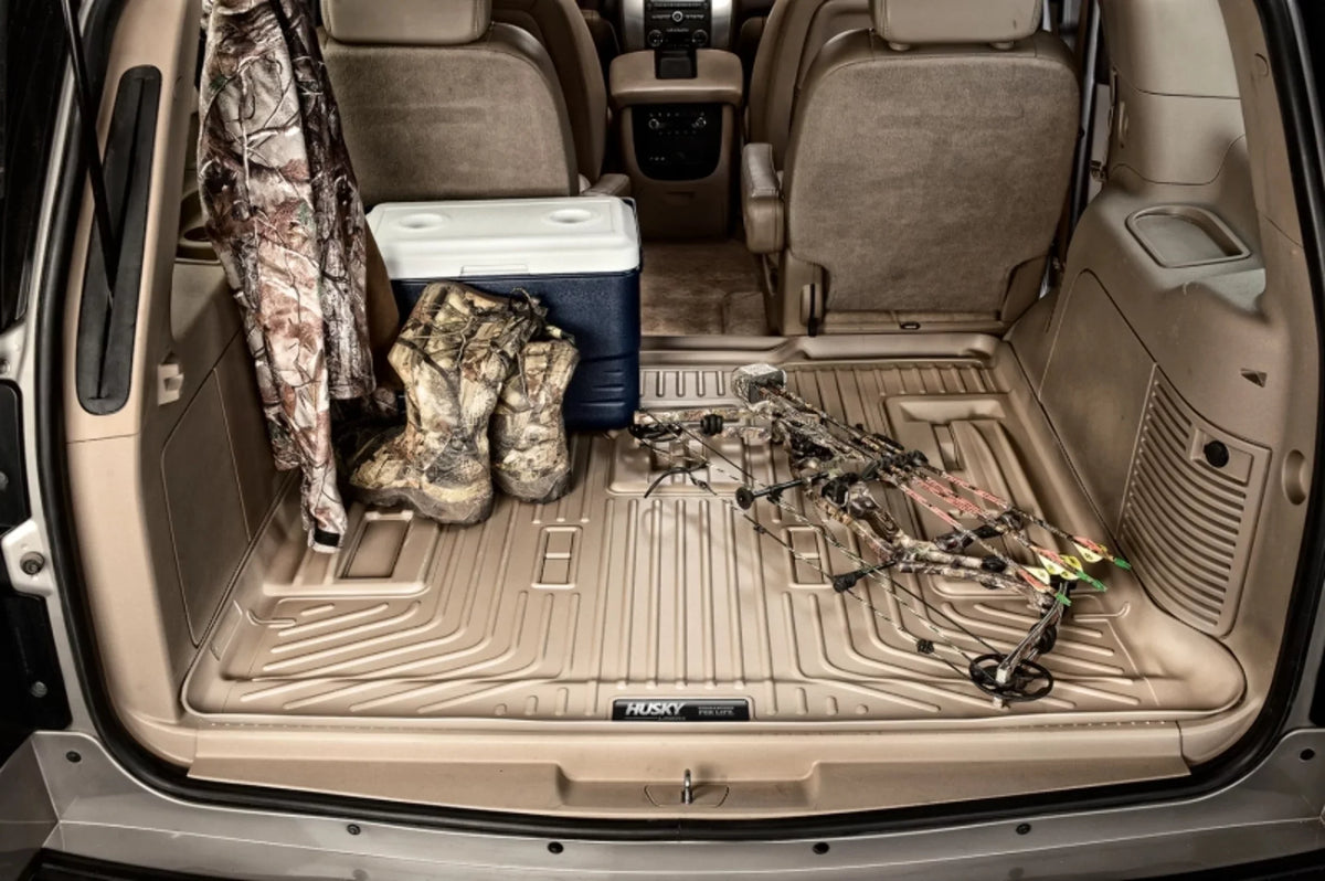 2nd 2021-2023 select: Escalade Cadillac by Husky with 21 Liner Compatible Compatible RealTruck Series Tahoe/GMC Cargo Black Yukon with Seat Chevrolet Behind Weatherbeater