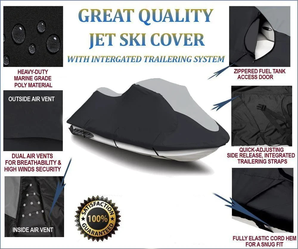 Seater 1-2 Cover 700 Travel SUPER Cover JetSki Compatible Polaris Ski DLX Jet SL for HEAVY-DUTY Deluxe 1997 PWC