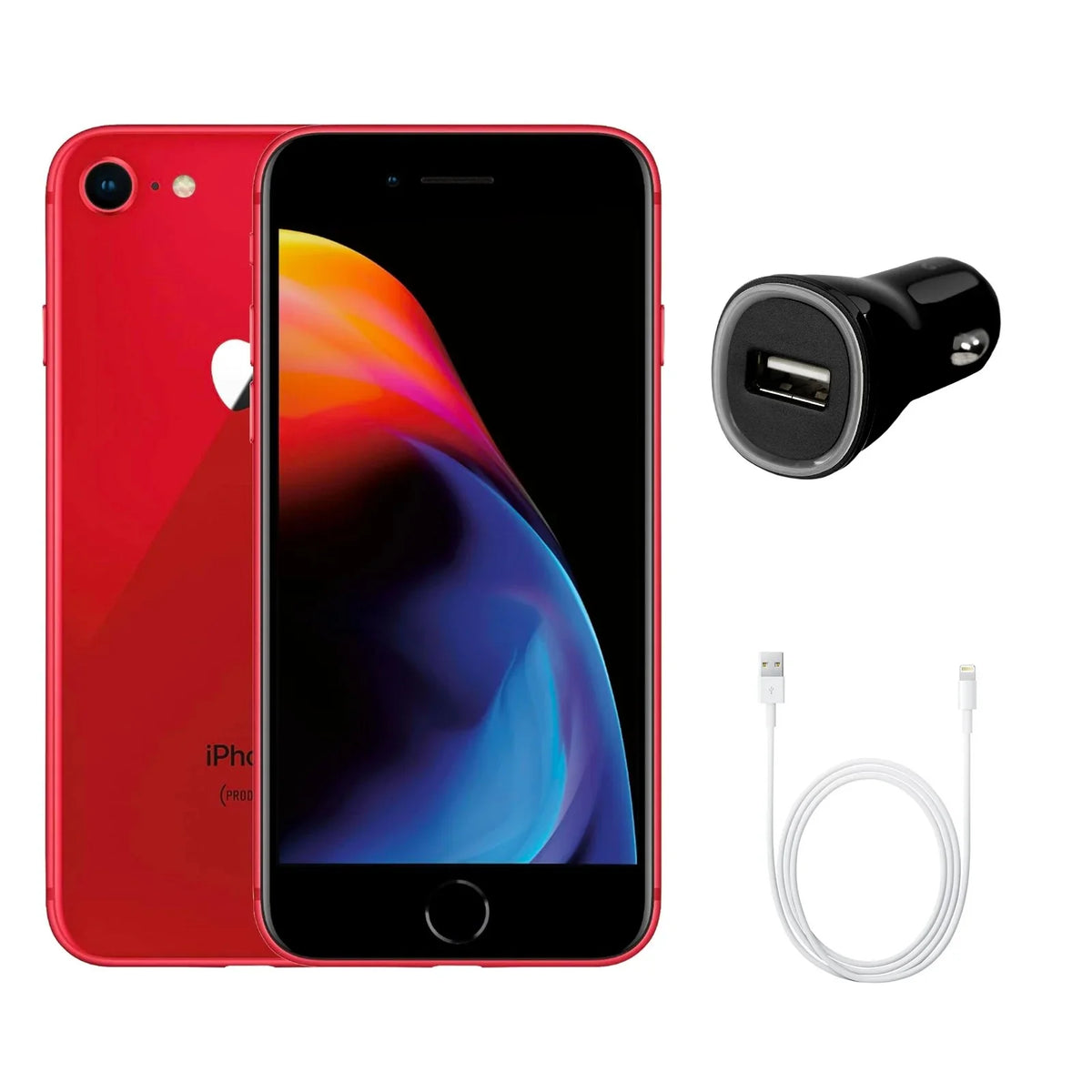 Charger Fast Restored iPhone (Fully Red (Refurbished) Car A1863 A) 8 w/ 64GB (Grade Unlocked)
