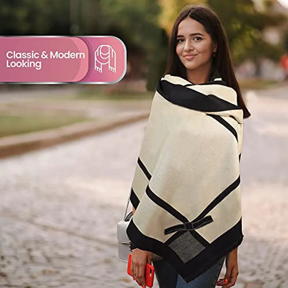 Long Dresses Scarves Large Ladies and Solid Evening Colors Warm Lightweight Shawls Scarf , for Women Pashmina Black Silk Wraps Fashion Soft for , Capes Winter