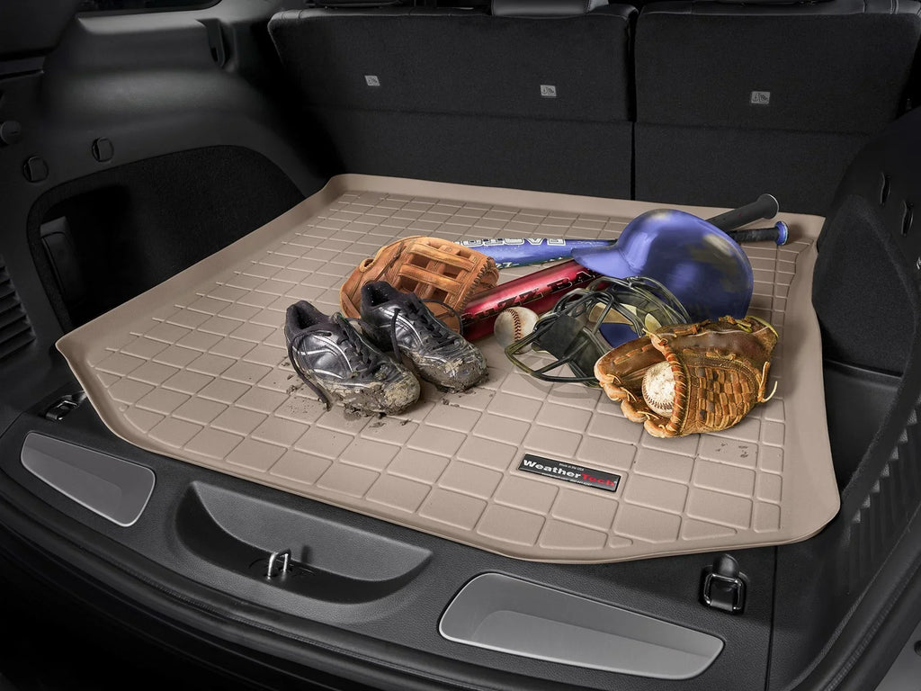 with 2019-2024 Seating 2nd Trunk Liner Cargo Row With Behind Bumper Subaru Protector, with Cocoa - Protector WeatherTech Bumper compatible Forester