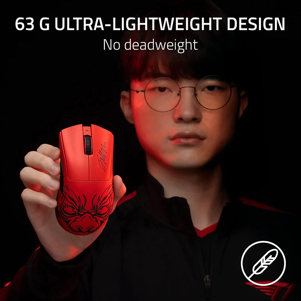 Faker Ergonomico Razer HyperSpeed) 63g, Ottico V3 da Pro Pro del Wireless Interruttori per Mouse 30K, Leggero - leggero Mouse Wireless (Design Edition E-Sport Sensore Gen-3, Focus DeathAdder