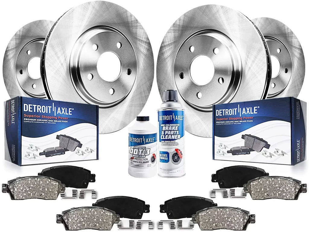 Replacement - 2014 2012 Detroit : Front Rotors Brake 2016 2015 Terrain Front Pads GMC Brakes Equinox Ceramic Axle Kit 2010-2017 and Rotors 12.64" Chevrolet Brake 2017 2010 inch 2011 for Rear 2013