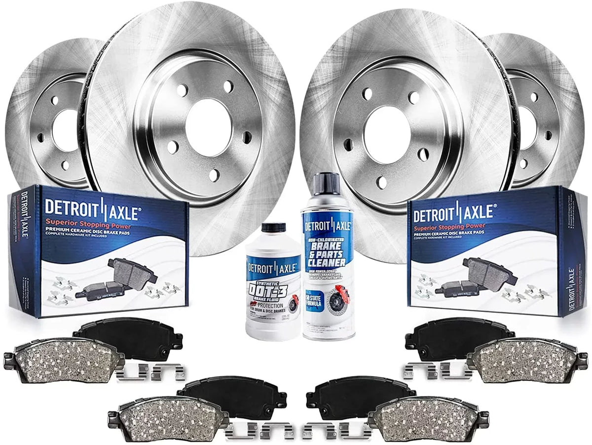 Replacement - 2014 2012 Detroit : Front Rotors Brake 2016 2015 Terrain Front Pads GMC Brakes Equinox Ceramic Axle Kit 2010-2017 and Rotors 12.64" Chevrolet Brake 2017 2010 inch 2011 for Rear 2013