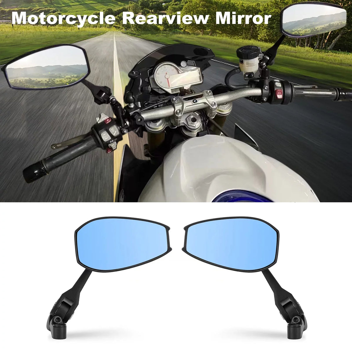 and Pair Rear - with Electric Mirror Motorcycle Rearview Visibility Universal Enhance Mirrors Aluminum Reversing Car Safety Anti-dazzle of - Base