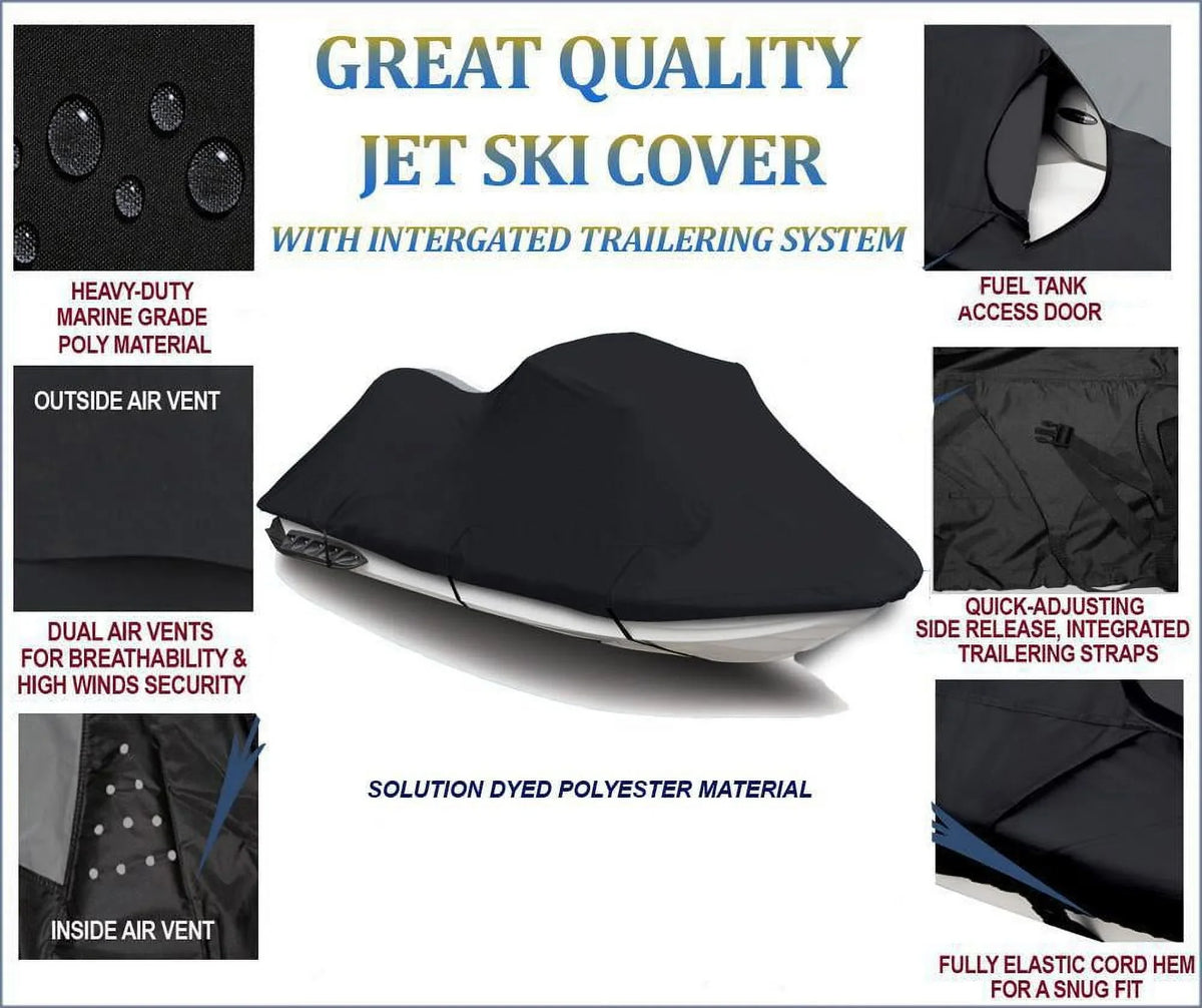 600 785 Seater 1999 BLACK Ski Jet Polaris Compatible Pro DENIER for Cover 2000 1-2 Cover JetSki