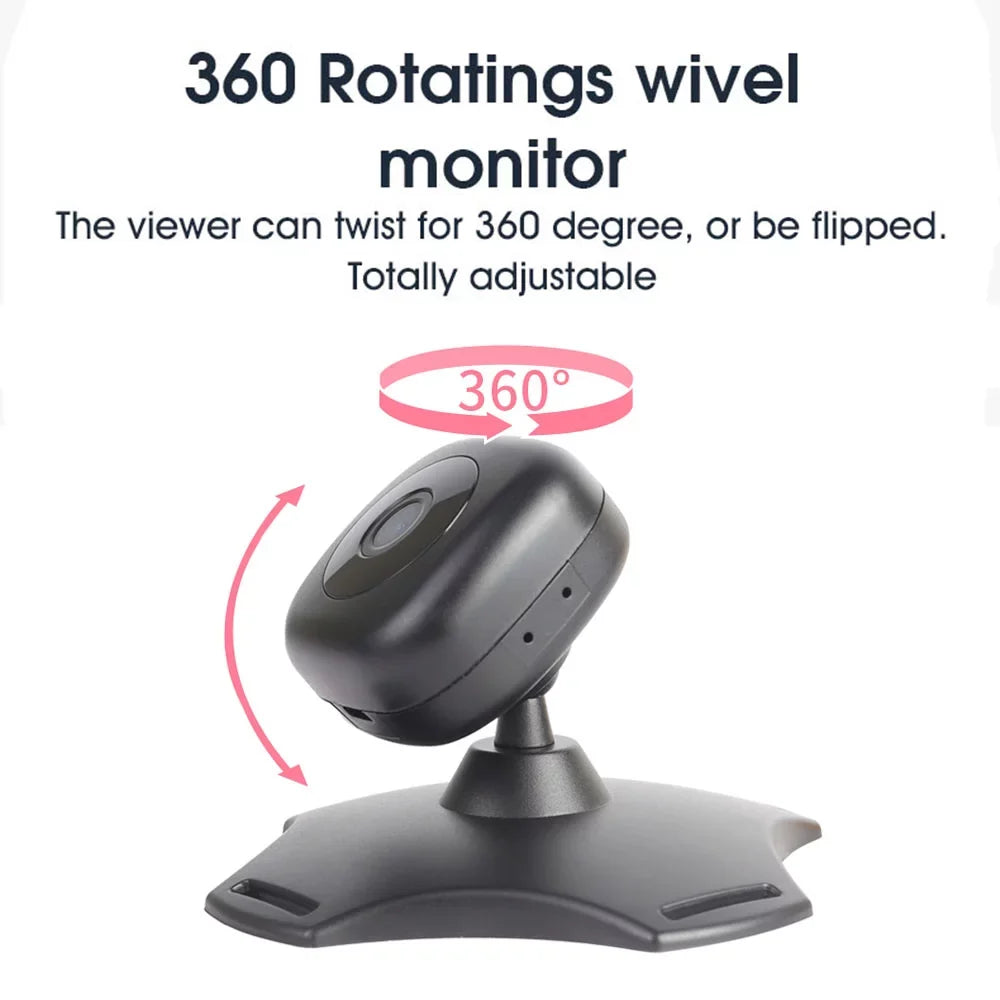 Rotation Camera 360° with Wireless Anself Car and Vision - Night Mirror USB Baby Powered
