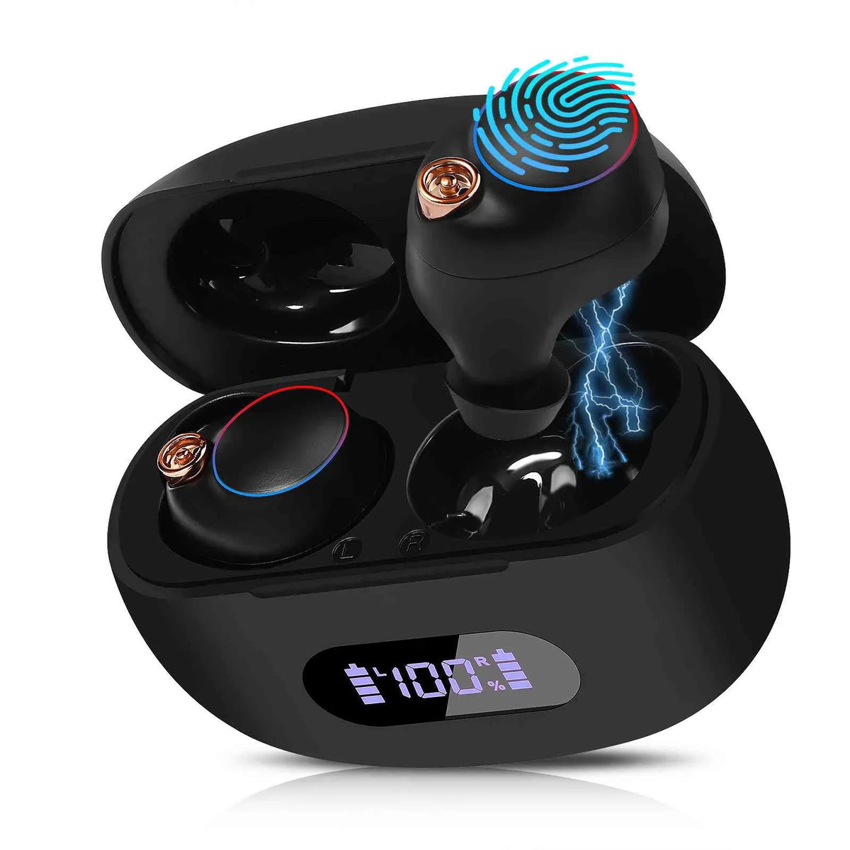 5.2 liquid Bluetooth Yoga Compatible Smart Case, Charging Tab True Bass Lenovo Boost Resistance, Connect, Black, Connection, UrbanX Dual IPX5 Wireless Balanced, + with Earbuds Bluetooth