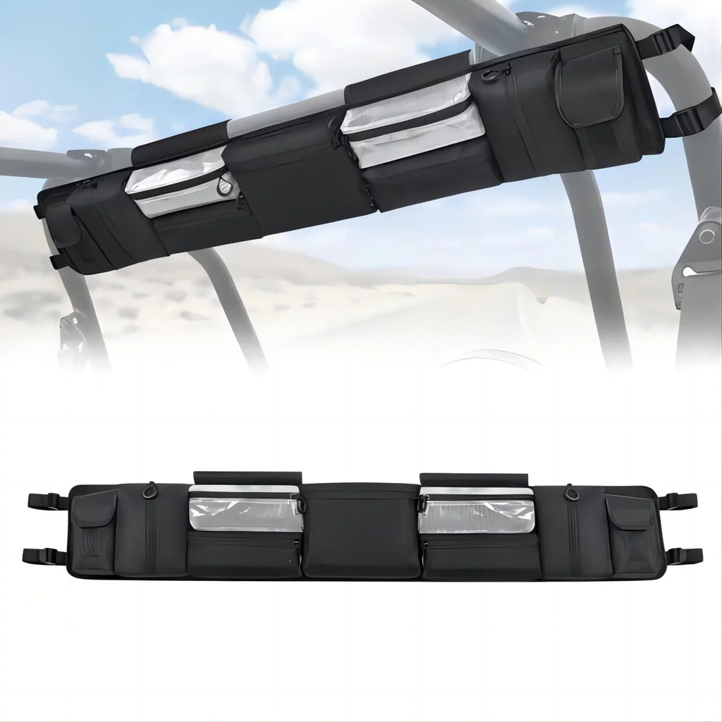 Multiple Compatible with Storage Organizer, UTV Bag Cargo MICTUNING Roll Gear Bag Rear Cage Tool Pockets