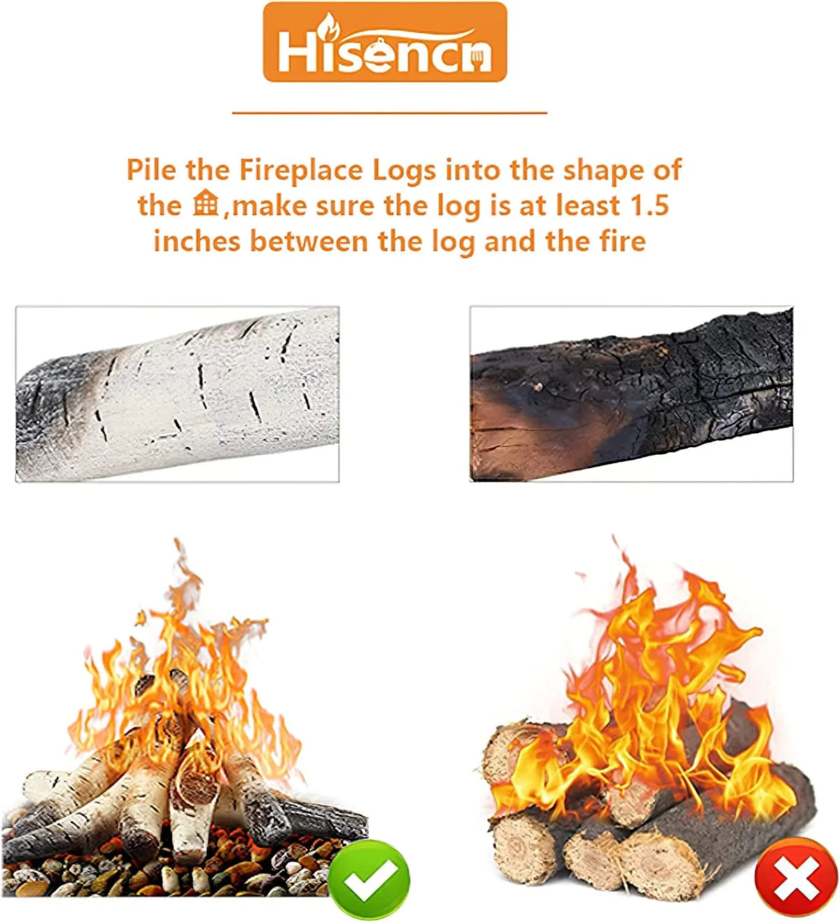 Fireplace, Vented, White Logs, Fireplaces, Gas Birch for Inserts, Ethanol, Indoor Logs Pcs Gas Fireplace Indoor exterior Electric Hisencn Propane, Gas Fireplace Gas Ceramic Gel, 6 Decor or