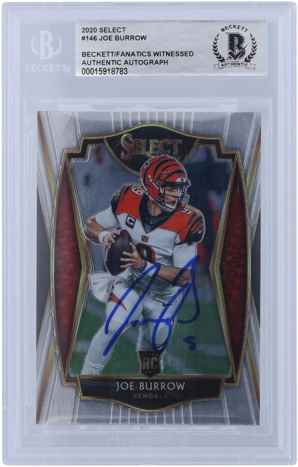 Panini Card Rookie Authenticated Certified Level Authentic Fanatics Fanatics 2020 Burrow Autographed Beckett Cincinnati Premier - Select Bengals #146 Joe Witnessed