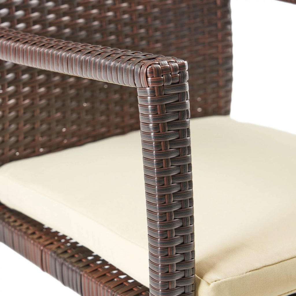 8 Expandable Cream Set, Wicker Dining Brown, exterior Maxwell Wood and Seater