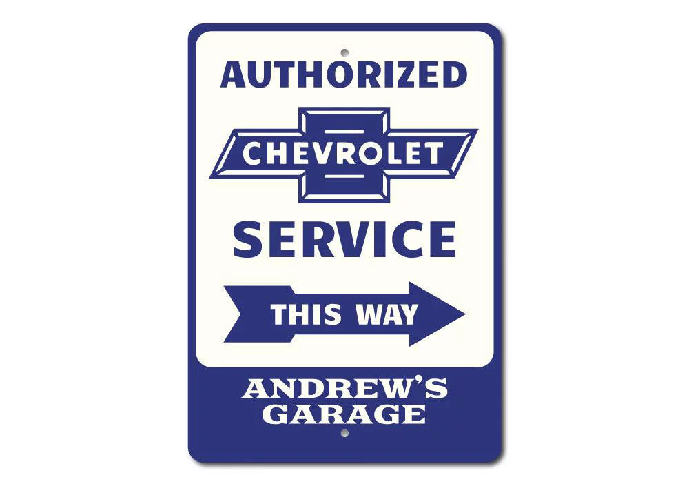 Wall 10x14 Sign Metal Inches - Decor, Novelty Chevrolet Service