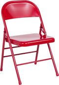 Hinged 4 Triple Red Braced Chair & Double HERCULES Folding Series Pack Metal