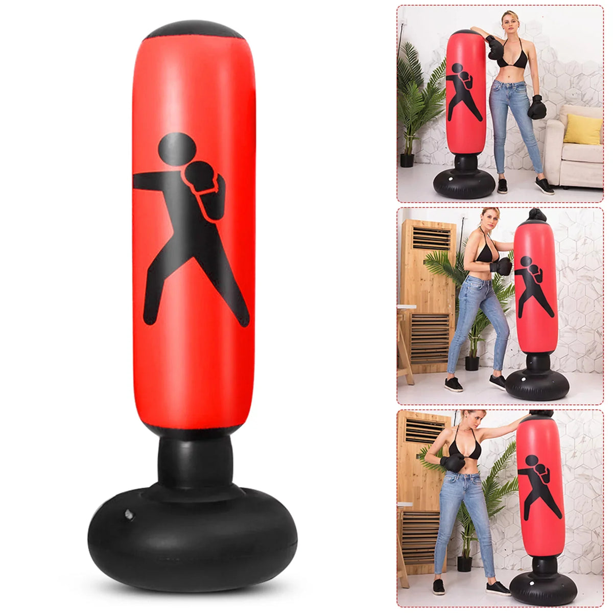Boxing Bag 5.2ft Fitness PVC Boxing Punching Andoer Bag, Bag for Inflatable Target Training,