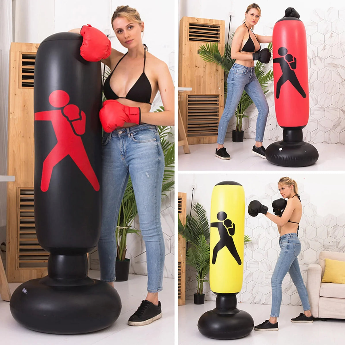 Boxing Bag 5.2ft Fitness PVC Boxing Punching Andoer Bag, Bag for Inflatable Target Training,