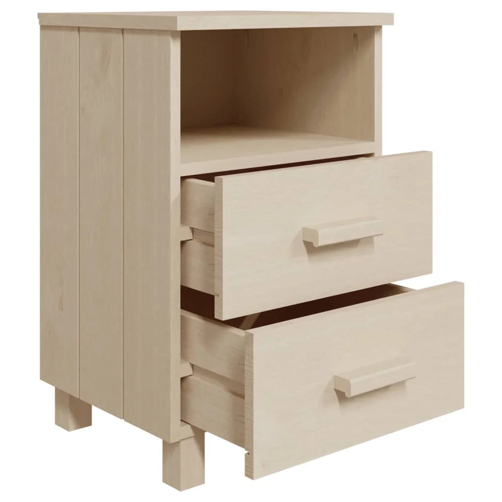 15.7"x13.8"x24.4" Htovila Cabinet Solid Pine Wood HAMAR Bedside Honey Brown