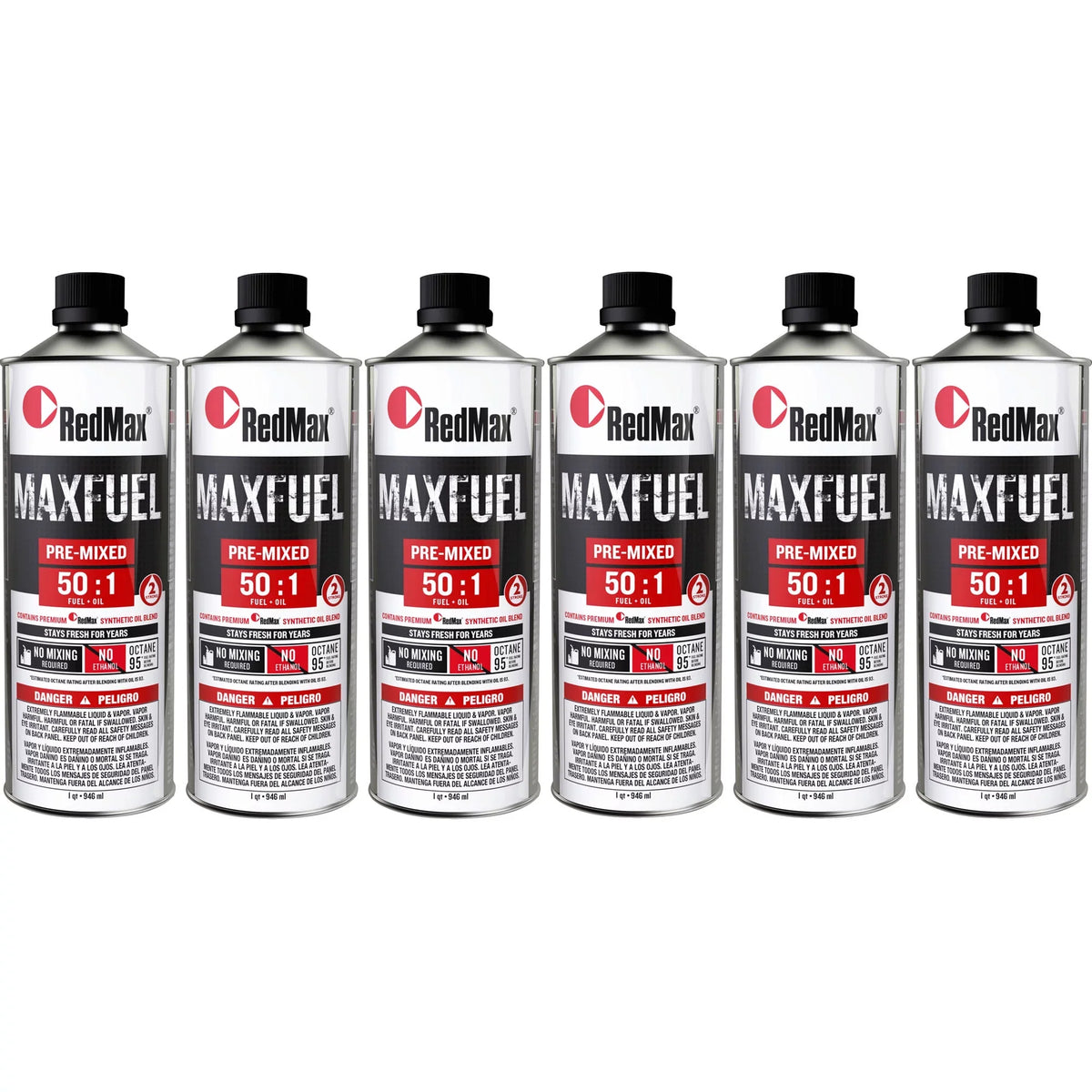 2-Cycle 94 50:1 Pre-Mixed RedMax 6 Fuel Octane Engines Quart 581158801 Oil Pack