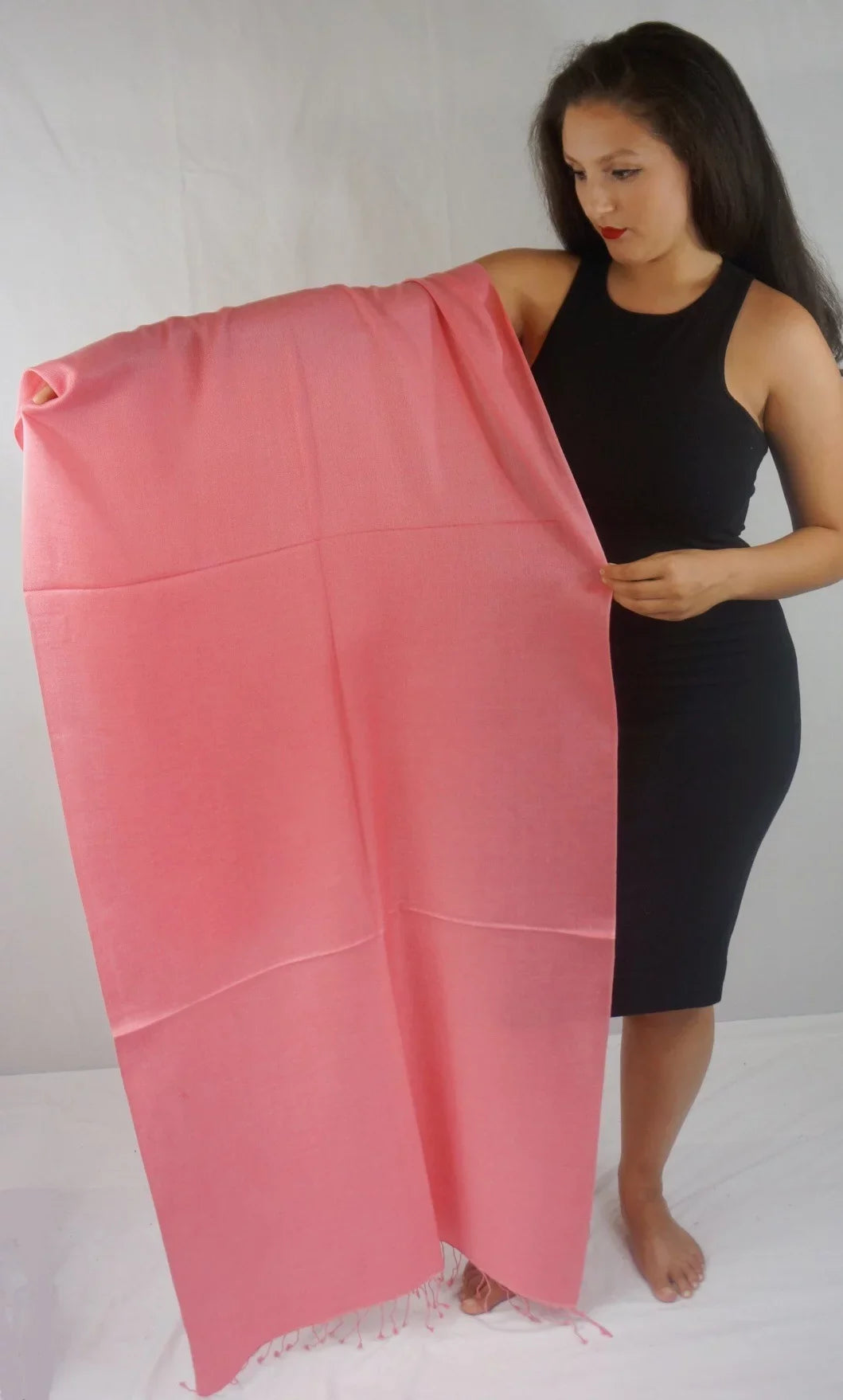 Scarf/Wool/Silk Scarf/Pashmina (Light Scarf/Scarves/Shawl/Shawls/Stole/Wrap/Pashmina Coral) Shawl/Cashmere/Cashmere