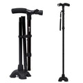 and Adjustable Stick Cane Light,Cushion Collapsible Handle Hiking Folding LED Travel Walking Women with for Folding Men