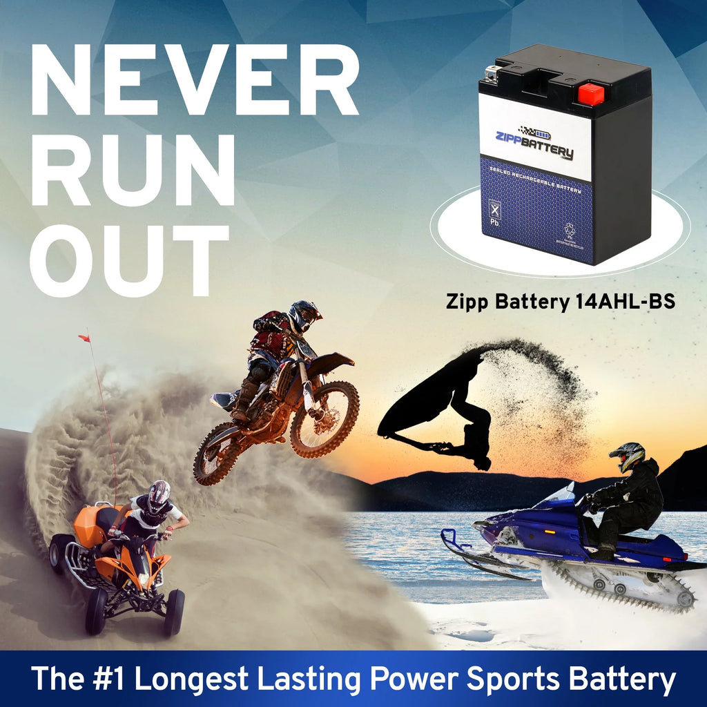 12 210 Volt,12 (14AHL-BS 1993 Cat YTX14AHL-BS Snowmobile Afs CCA) L/t for Arctic Battery Battery Zipp Ah, Jag