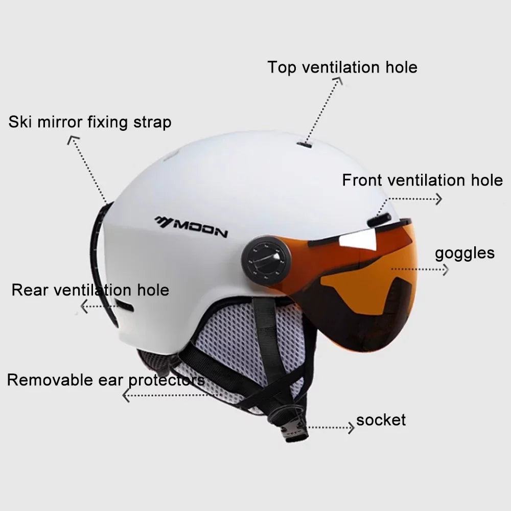 Windproof Skiing Helmets Winter Snowboard - Safety Skateboard Cycling MOON Gear