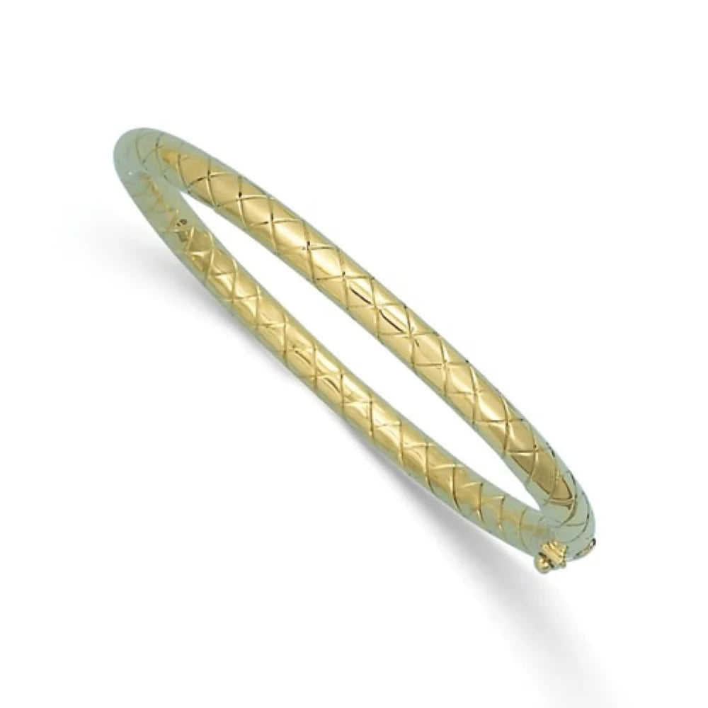 for 14k Gold Yellow Auriga Bangle and Hinged 5mm Grooved Polished Men