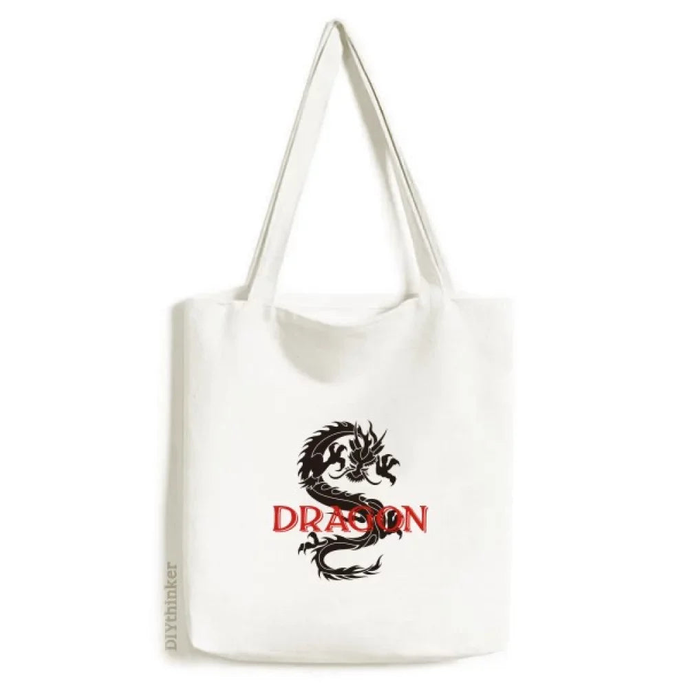 Canvas Tote Handbag Animal West Myth Satchel Casual East Bag Shopping Dragon