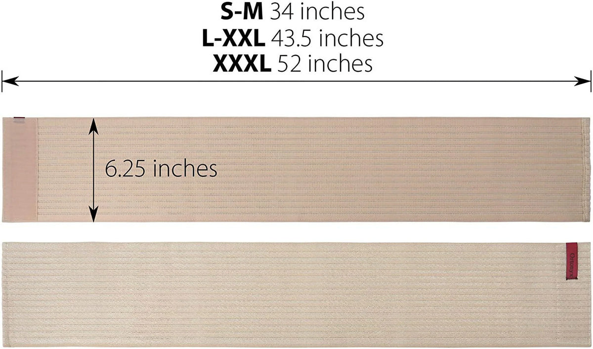 Wrap dimension Rib Belt ORTONYX Rehabilitation - Broken Comppression Beige Support 6.25" Dislocated / Cracked, Fractured, Post-Surgery of Unisex Plus ACOX5226-BG-3XL Chest Elastic Ribs Aid - Brace 3XL