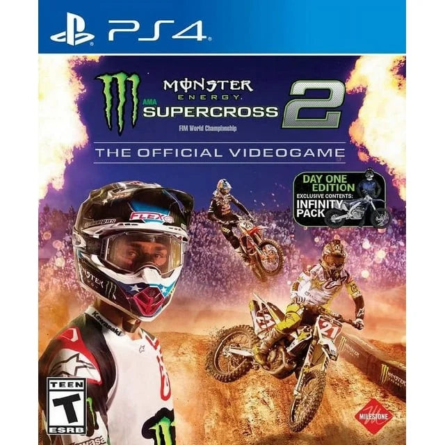 Edition, 92231 Monster Day PlayStation Pre-Owned Square 2 Videogame Energy Enix, The 4, One Official Supercross