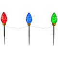 Multi-Color Lawn 3ct C9 Lighted Marker 3 Northlight LED Christmas Stakes Pathway ft -