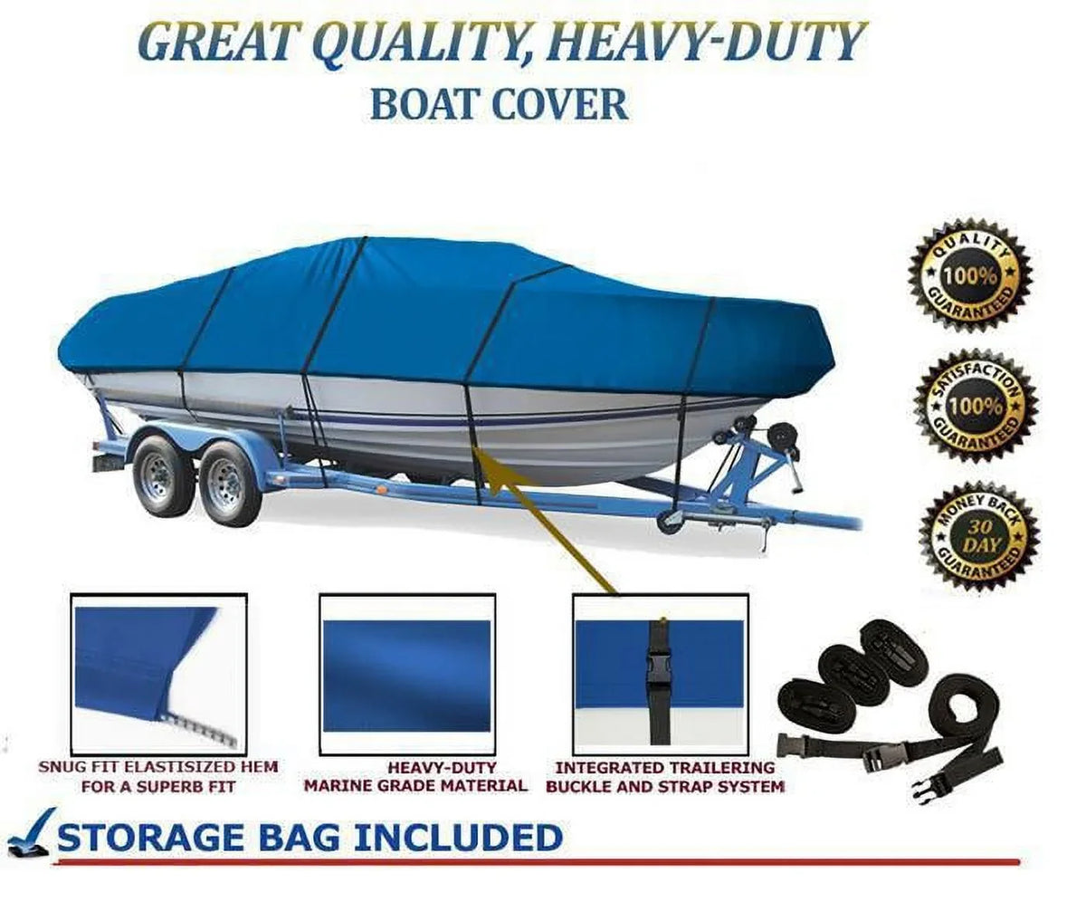 Compatible BLUE, GREAT grade for BOAT COVER 165 BT Pro Princecraft