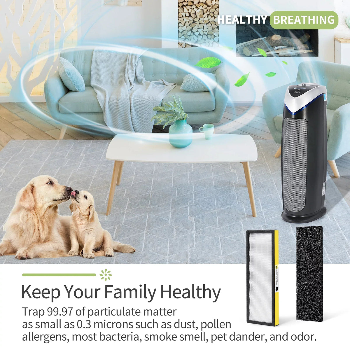 4*HEPA Models DAJDAH Purifier AC4820 Filter for + B Air Guardian | AC4825E AC4900CA Replacement Germ Filter HEPA FLT4825 Replacement 6*Pre-Filters