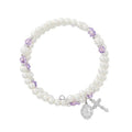 Stretch Amethyst Pearl BR7AM Mcvan Crystal Beads Bracelet & June