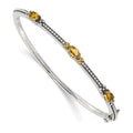 with Silver Citrine Shey Bangle Couture 14K Antiqued Sterling Accent Hinged QTC1449 Oval