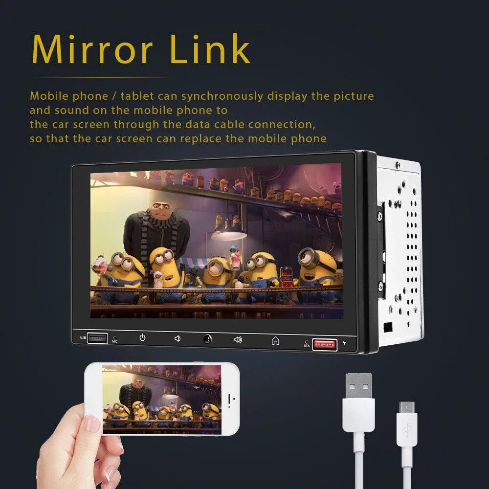 Carplay FM 7" Screen, Car Stereo KingFurt & with Play Link Android MP5 Camera Radio, Mirror Auto HD